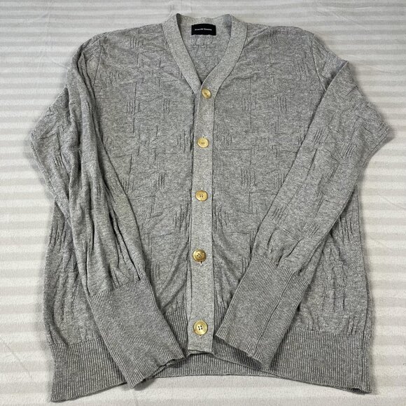 Nom de Guerre Other - Nom de Guerre Cardigan Sweater Mens Large Gray Button Up Textured Knit Japan